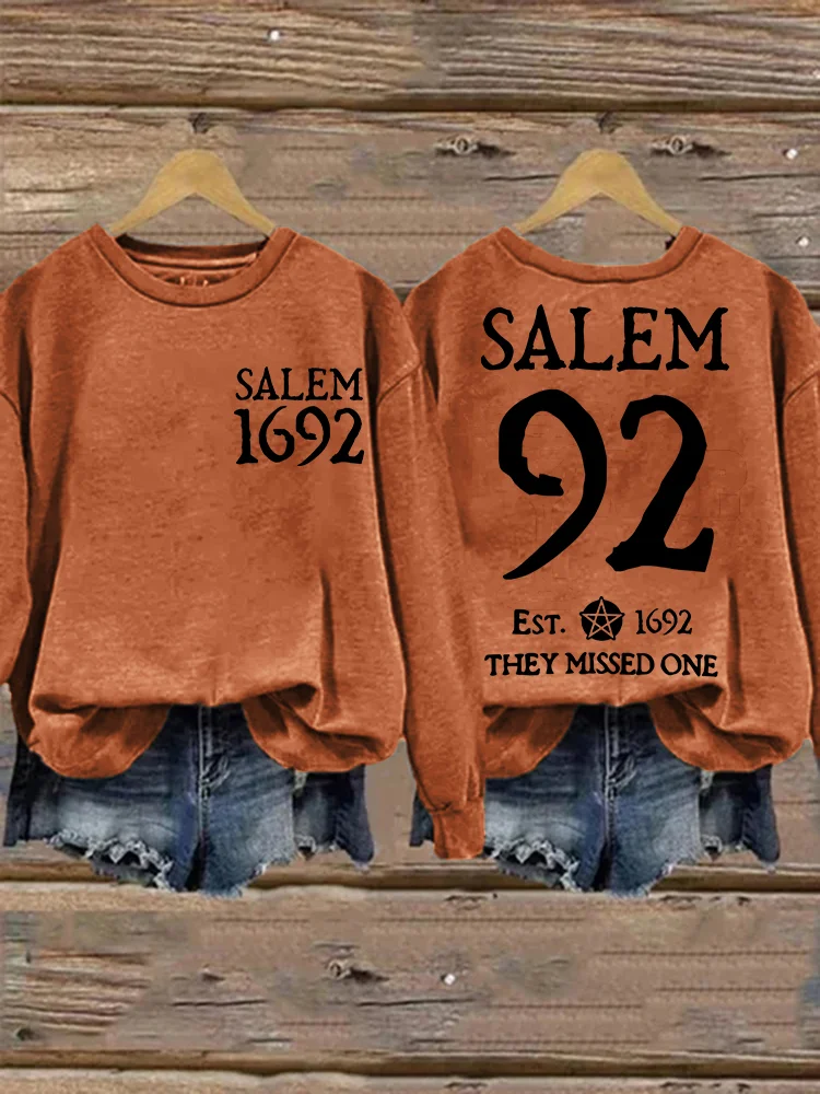 Salem 1692 They Missed One Washed Sweatshirt