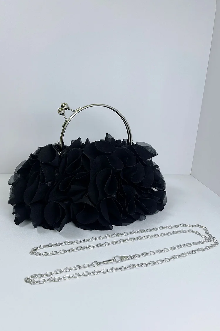 Prom Black Floral Lock Buckle Elegant Clutch Bag 2024 - Xpluswear