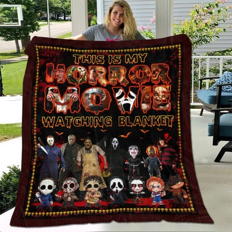 (🔥🔥Summer Big-Sale-30% OFF🎉)Halloween Terror Flannel Blanket