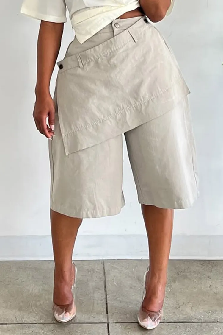Plus Size Business Casual Grey Pocket Shorts [Pre-Order] 2024 - Xpluswear