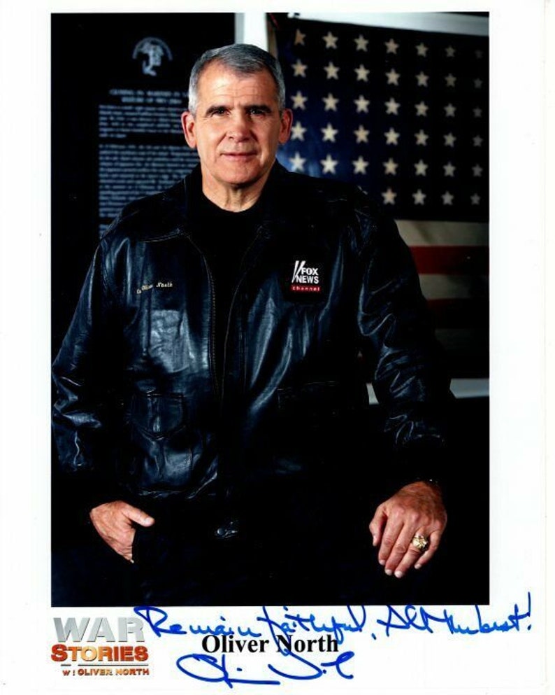 Oliver north signed autographed 8x10 Photo Poster painting great content