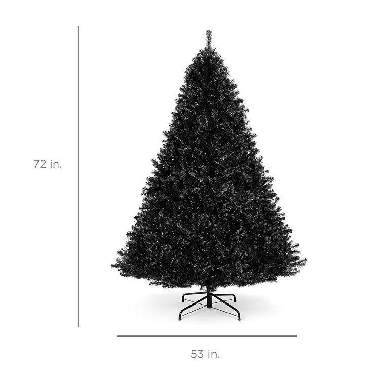 🔥kukelife🔥Black Artificial Christmas Tree w/ Easy Assembly, Foldable Metal Stand