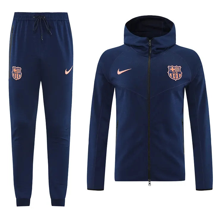 2025-26 Barcelona Sapphire Blue Hoodie Kit