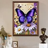 Schmetterling und G&auml;nsebl&uuml;mchen - Rundbohrer Diamantmalerei - 30*40cm