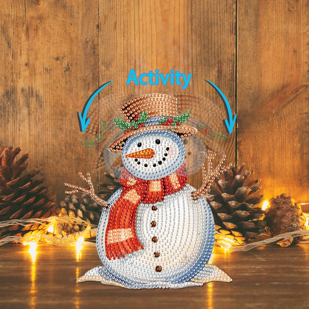 Snowman DIY Acrylic Shaking Head 5D DIY Diamond Art Tabletop Ornament Home Decor