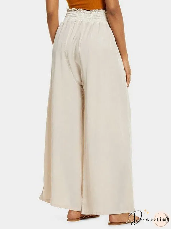 Wide-Leg High-Waisted Women'S Pants In Off-White
