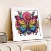 Butterfly Flower 5D DIY Partial Special Shaped Drill Diamond Painting With Frame Kit 17.2x17.2cm