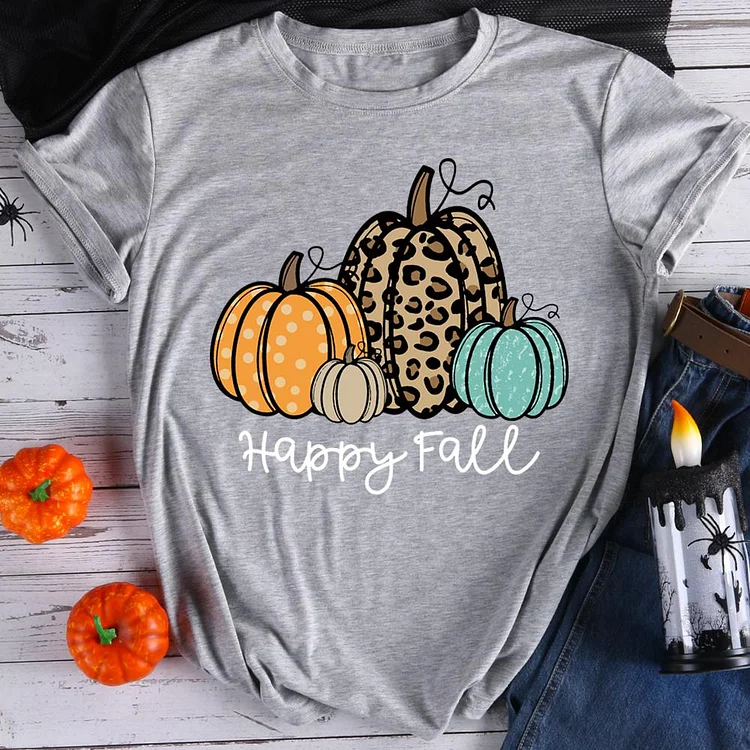 HAPPY FALL pumpkin   T-Shirt Tee-08073-Annaletters