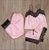 Churchf Women's Pajamas Four-Piece Set Sex Lingerie Plus-Size Home Clothes New Lace
