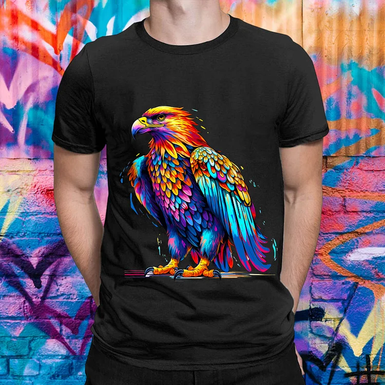 Painted Eagle Round Neck T-shirt -BSTC1360