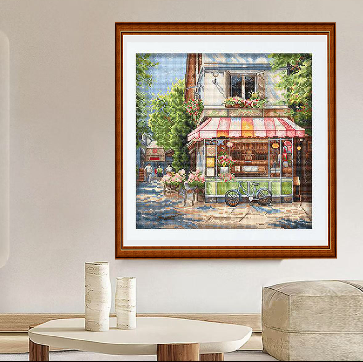 1set DIY Printed Cross Stitch Kit, 【CC2152- Corner Store】aida cross stitch Painting Fairy Cross Stitch