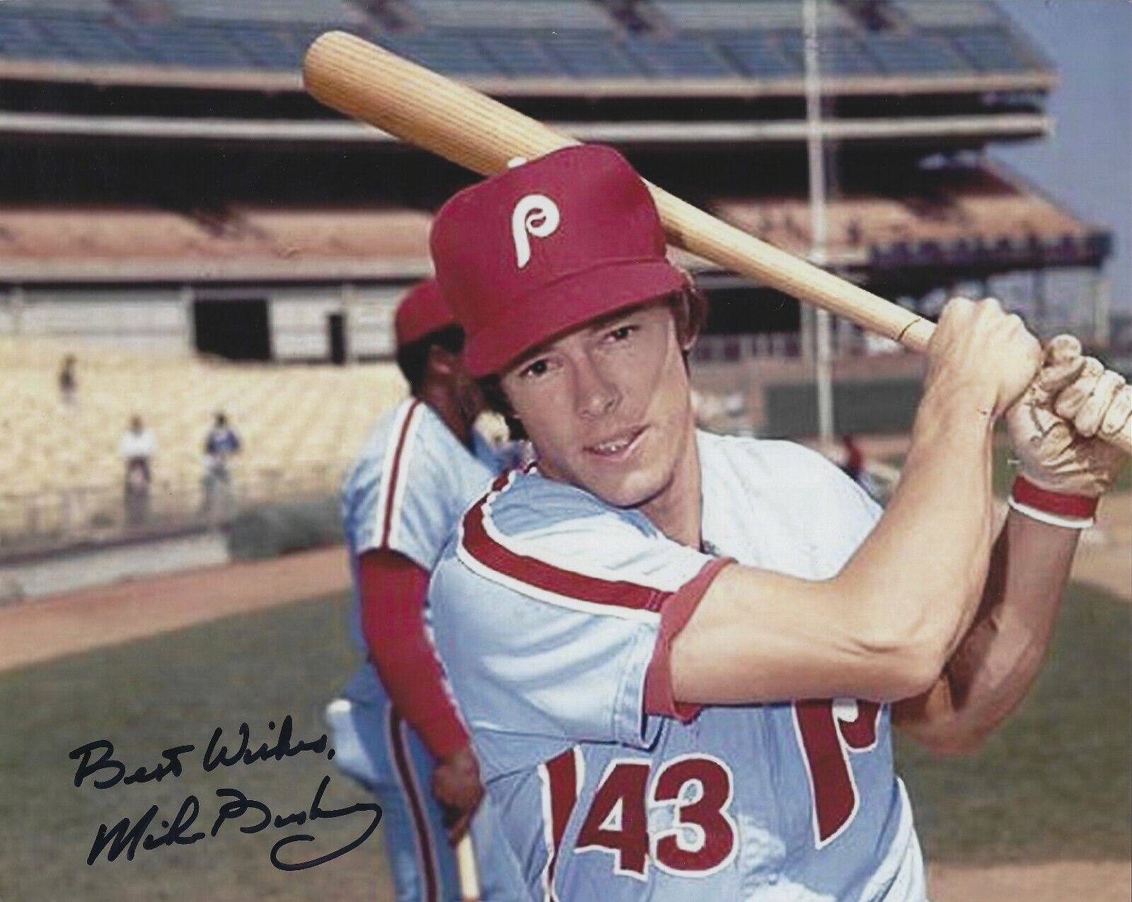 Signed 8x10 MIKE BUSKEY Philadelphia Phillies Autographed Photo Poster painting - COA