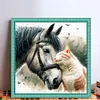 Horse And Cat-11CT Stamped Cross Stitch 40*40cm/15.75*15.75in tapestrymarket