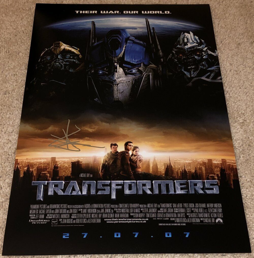 SHIA LABEOUF SIGNED AUTOGRAPH TRANSFORMERS 12x18 POSTER Photo Poster painting w/EXACT PROOF