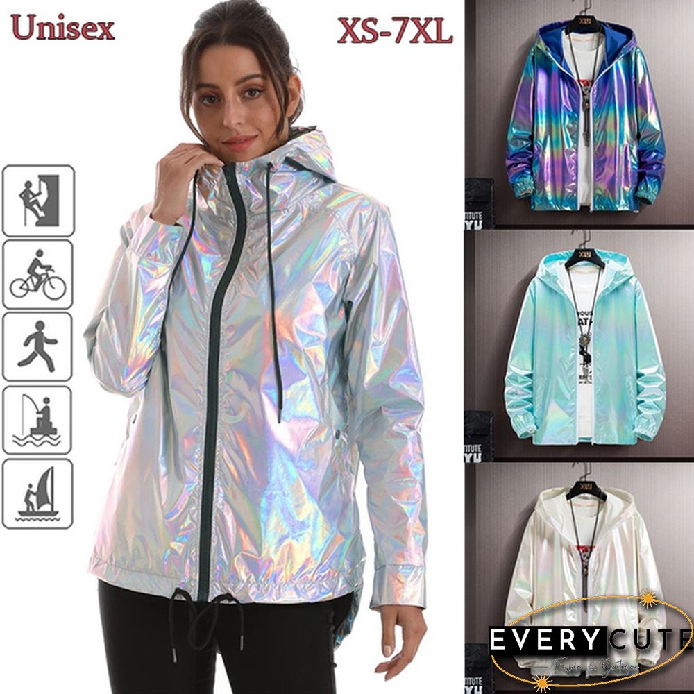 Unisex UV Protect Waterproof Windbreaker Zipper Jacket Hoodie Outwear Coat