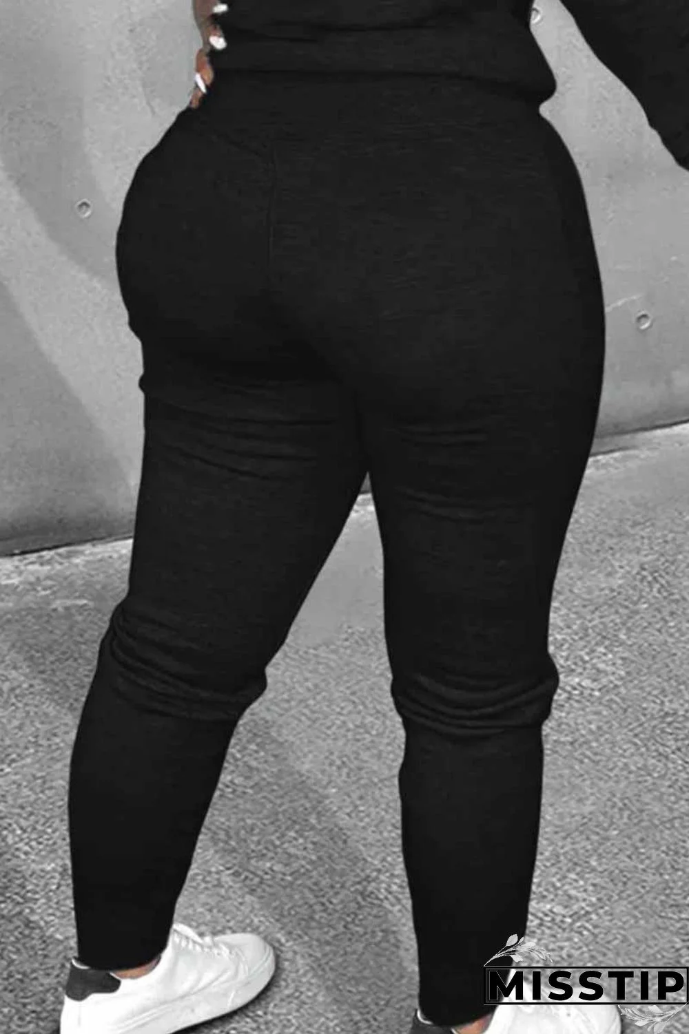 Black Street Print Patchwork Loose Bottoms