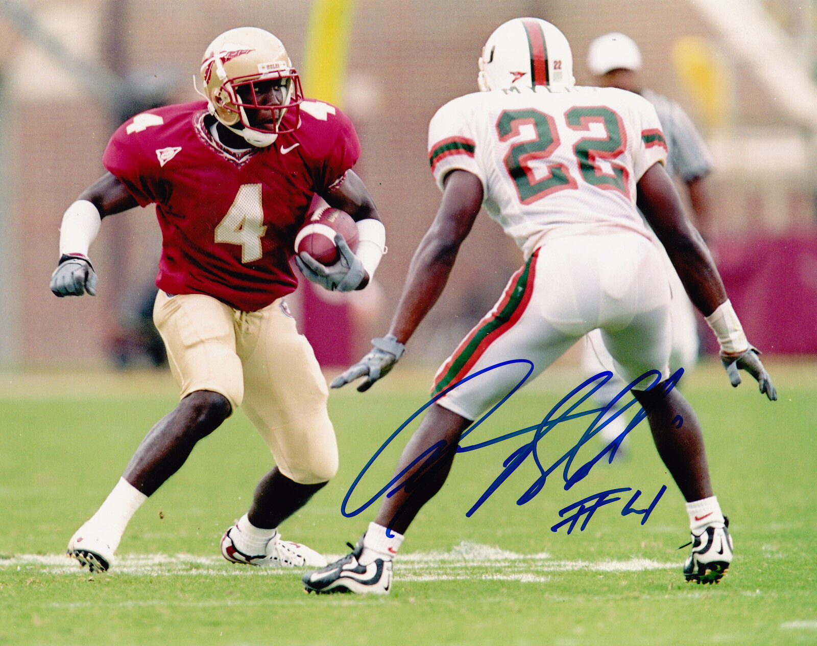 ANQUAN BOLDIN FLORIDA STATE SEMINOLES ACTION SIGNED 8x10