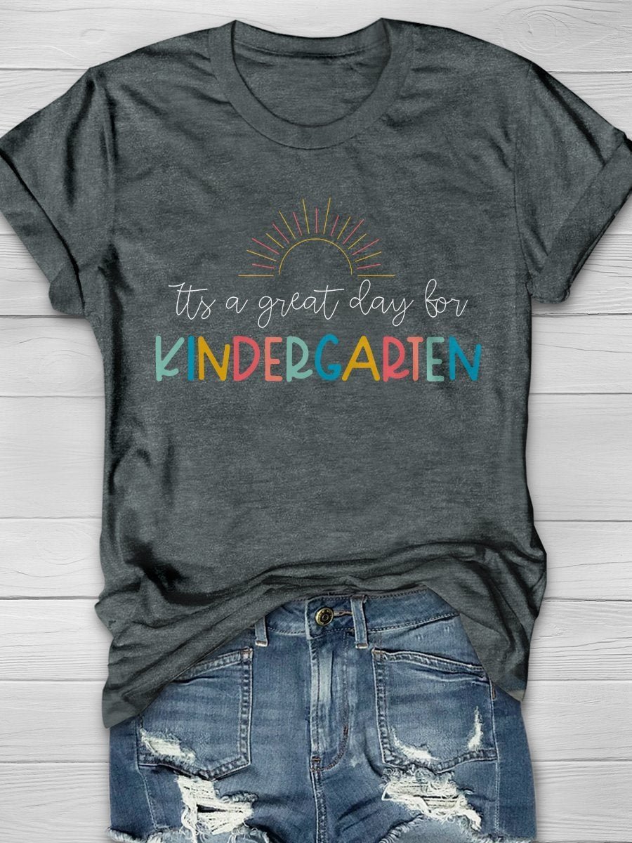 Kindergarten Teacher Print Short Sleeve T-shirt