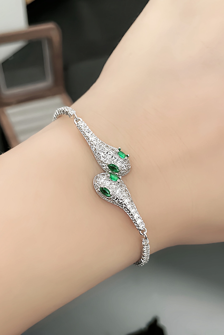 Snake Head Design Rhinestone Fashionable Bracelet