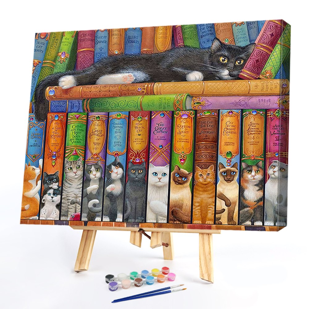 

50*40CM - Paint By Numbers - Lovely Cat Group, 501 Original