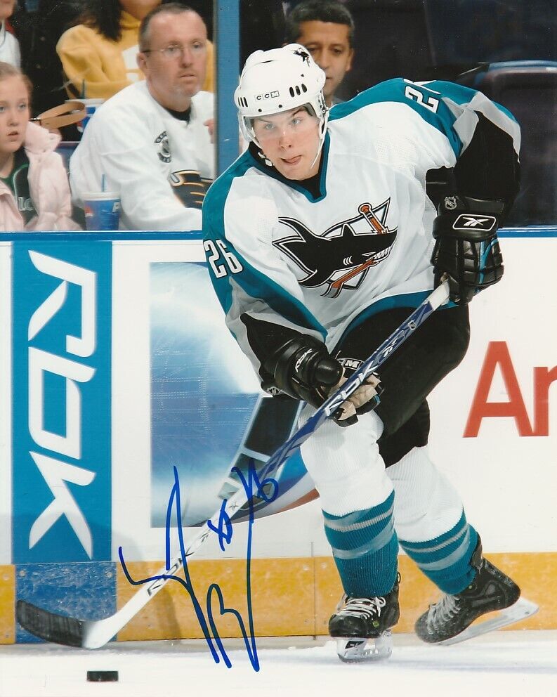 STEVE BERNIER SIGNED SAN JOSE SHARKS 8x10 Photo Poster painting! Autograph