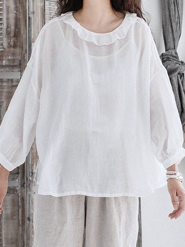 Ramie Vintage Daily Women's Blouse tjj Shicloths