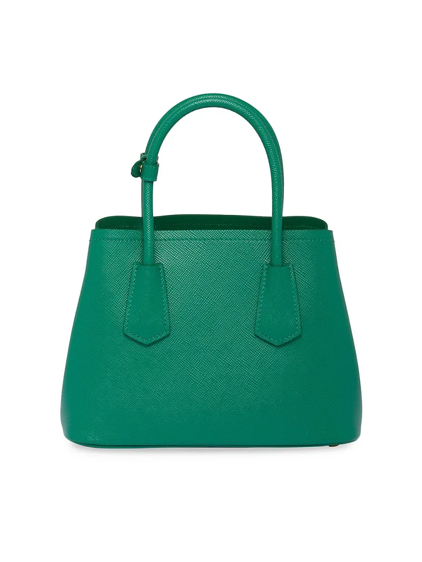 Prada Double Saffiano Leather Mini Bag green