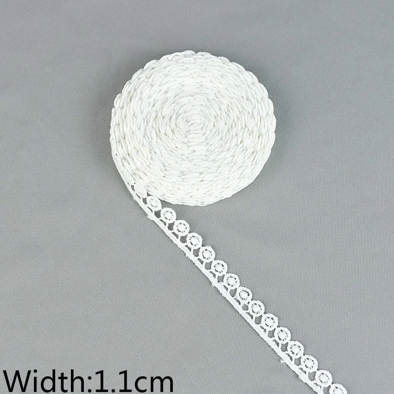 10Yards/lot White Cotton Embroidered Lace Trim Ribbons Fabric DIY Sewing Handmade Craft Materials Garment Clothes Accessories
