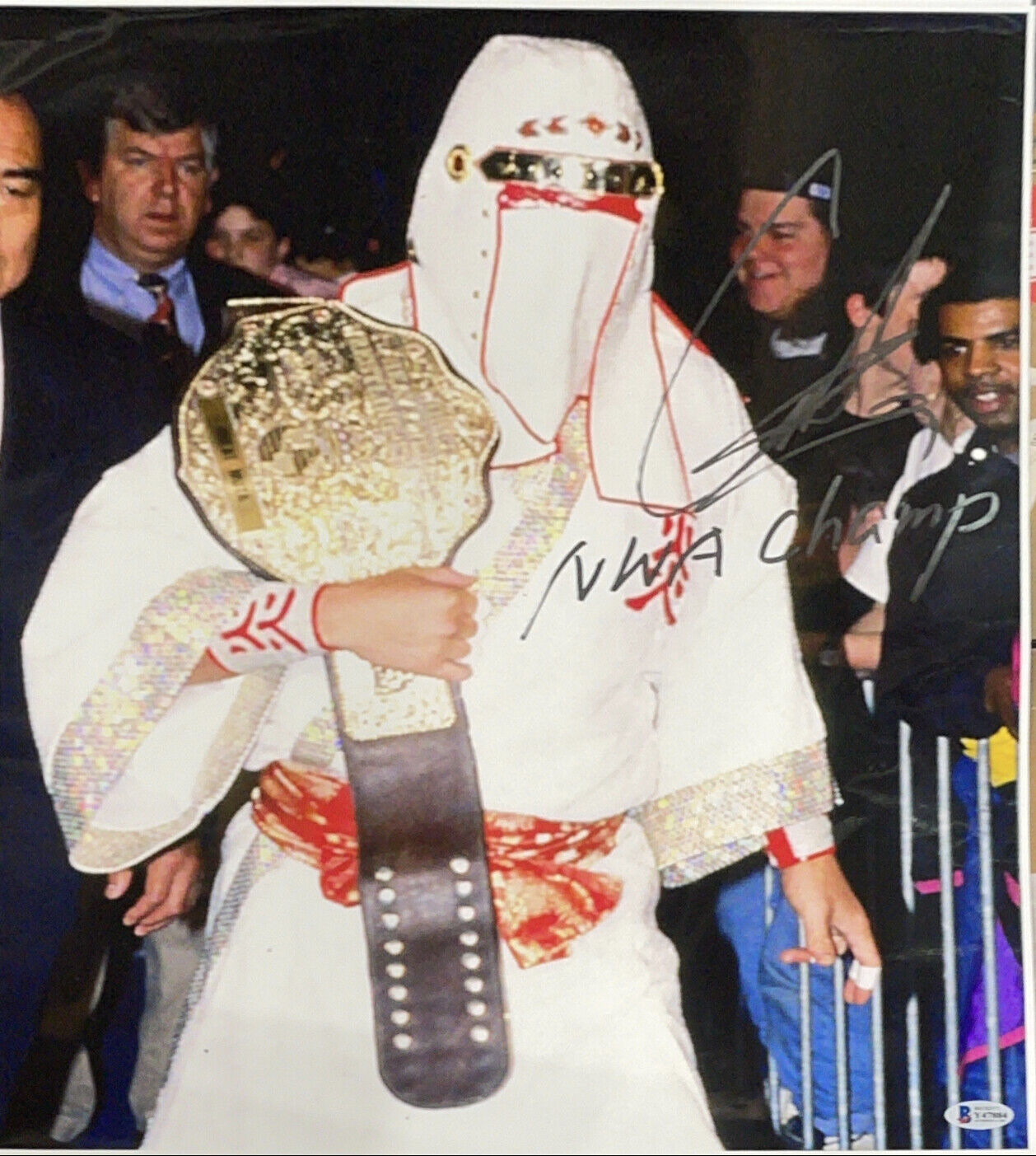 NWA GREAT MUTA HAND SIGNED AUTOGRAPHED 16X20 Photo Poster painting WITH BECKETT COA VERY RARE