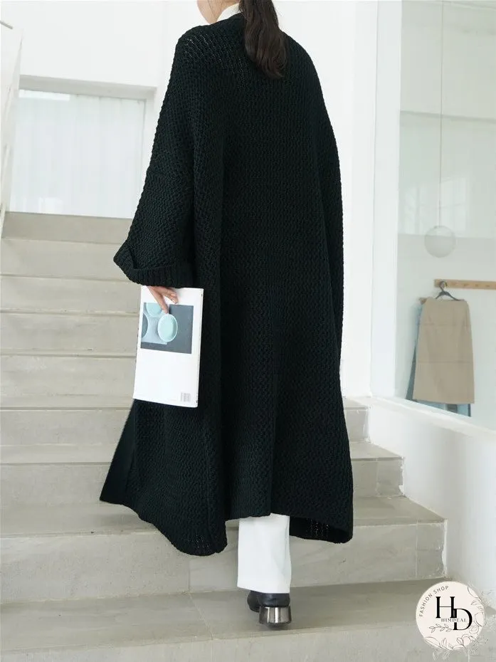 Cardigans Loose Solid Long Knitted Cardigan for Women