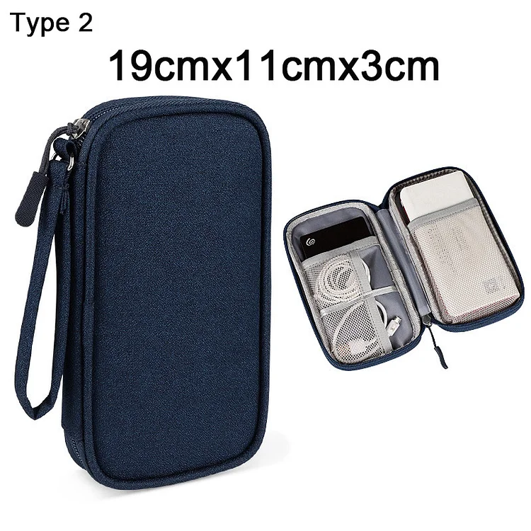 JOURNALSAY Portable Storage Bag for Power Bank Digital Cable Case Earphone Oxford Cloth