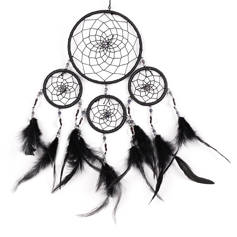 

Handmade Black Dream Catcher Feathers Wall Hanging Decoration, 黑色, 501 Original