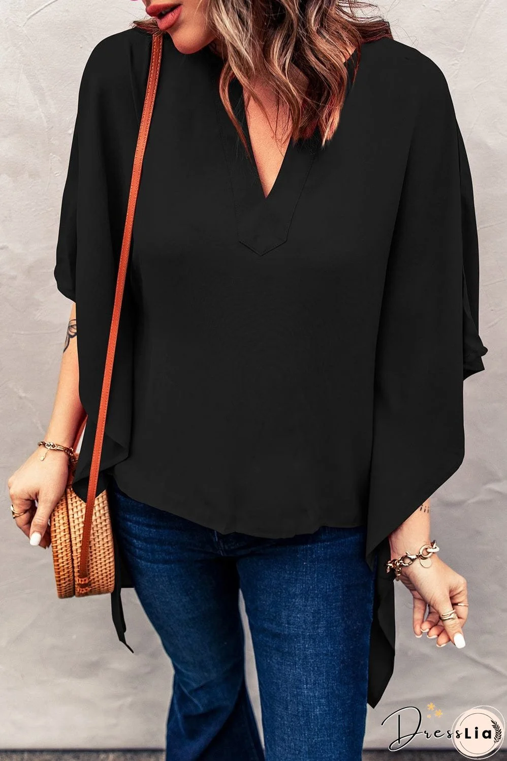 Casual V Neck Long Sleeve Shirt