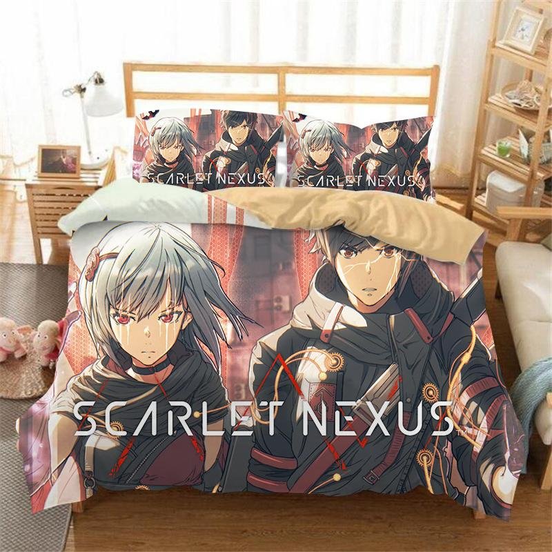 Scarlet Nexus Bedding Set Bed Quilt Cover Pillow Case Home Use