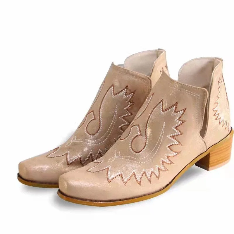 Retro Ethnic Embroidered Boots