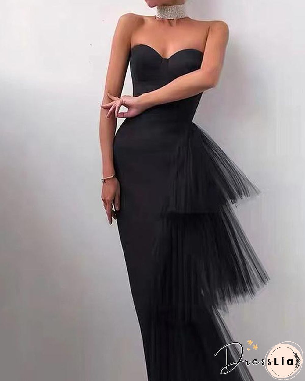 Sexy Tulle Patchwork Irregular Maxi Prom Dress