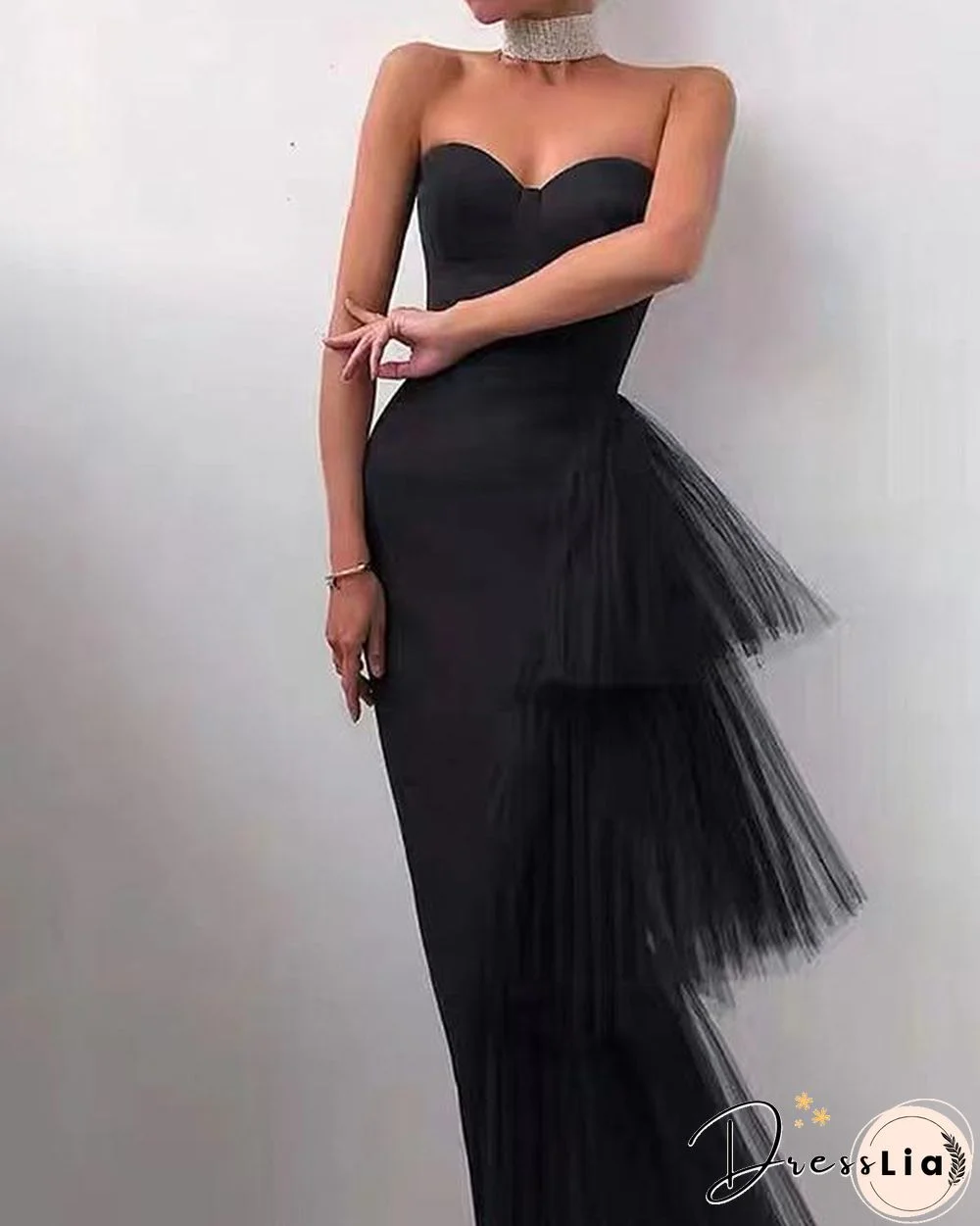 Sexy Tulle Patchwork Irregular Maxi Prom Dress