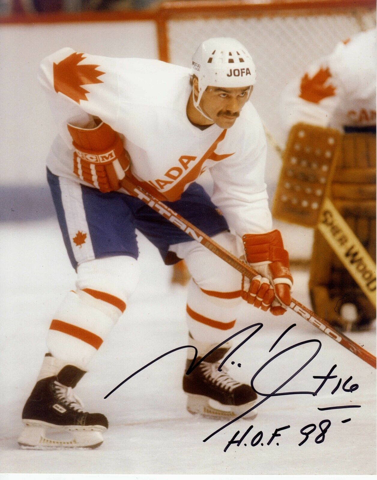 Michel Goulet W/HOF 98 #0 8x10 Signed w/ COA Team Canada 031719