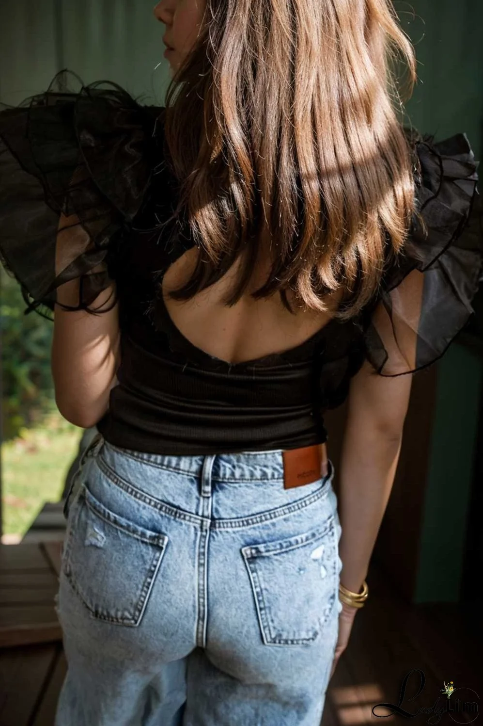 simple round neck pleated short sleeve t shirt circular cap drop shoulder scoop jewel closed