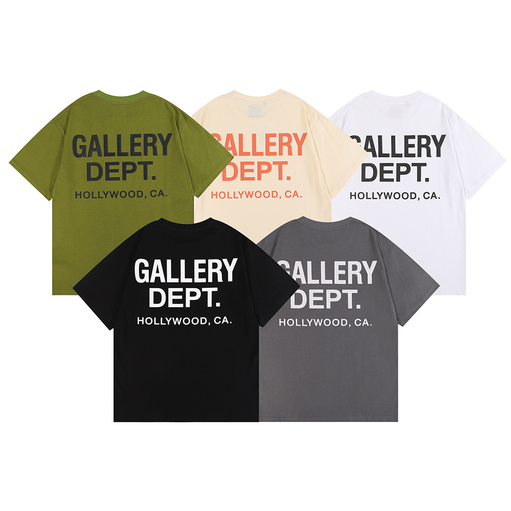 Letter Slogan Gallery Dept Men's and Women's Short Sleeves