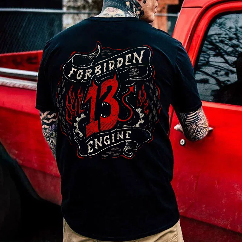 FORBIDDEN ENGINE Devil 13 Print Men's T-shirt
