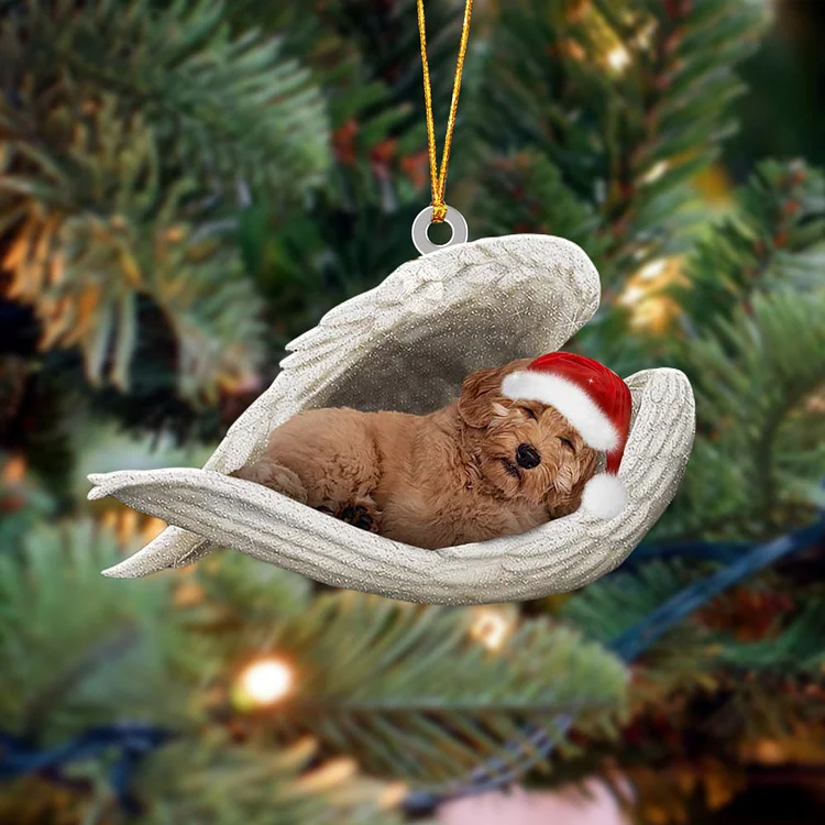 Labradoodle Sleeping Angel Christmas Ornament