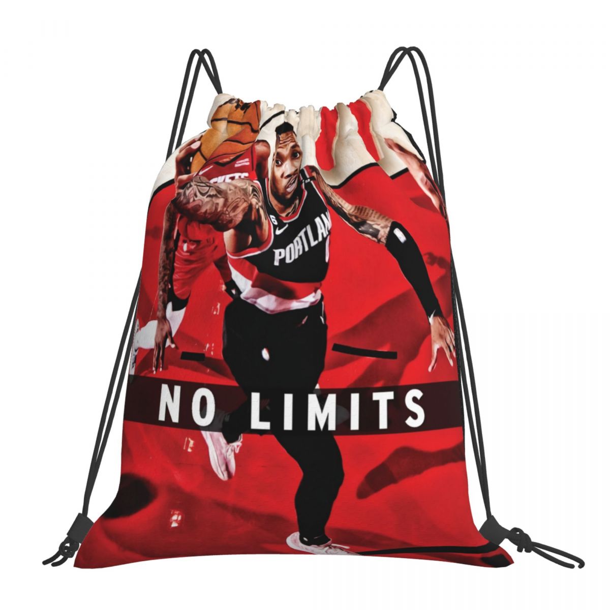 Portland Trail Blazers Damian Lillard 2023 71 Points Motivational Unisex Drawstring Backpack Bag Travel Sackpack