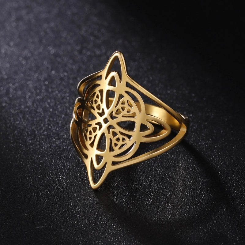 Hip-Hop Retro Witches Knot Solid Color 304 Stainless Steel Plating Women's Rings