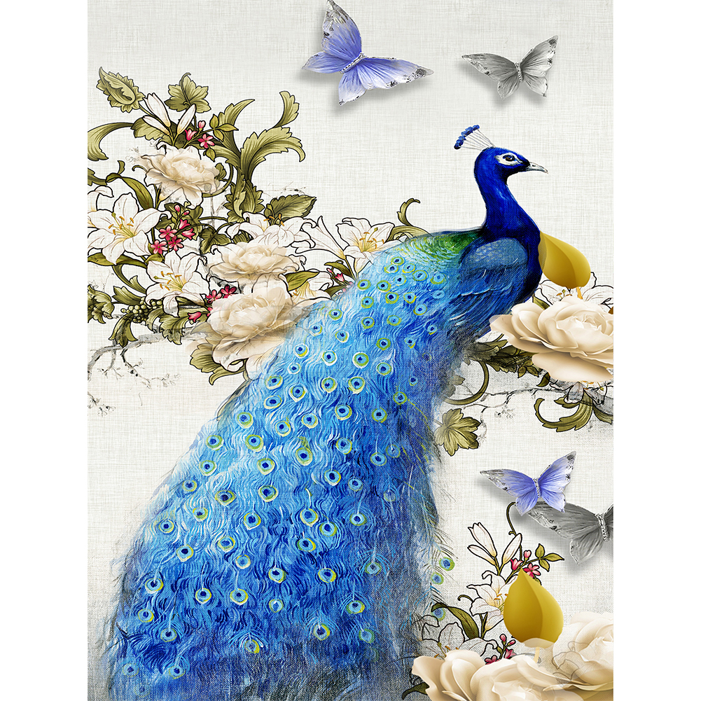 

Peacock Butterfly - 11CT Stamped Cross Stitch - 40*50CM, 501 Original