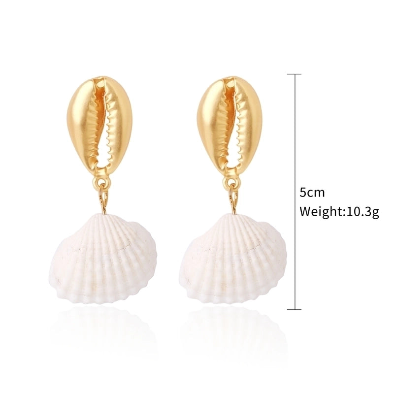 Fashion Shell Shell Inlaid Shell Artificial Pearls Women’s Earrings 1 Pair