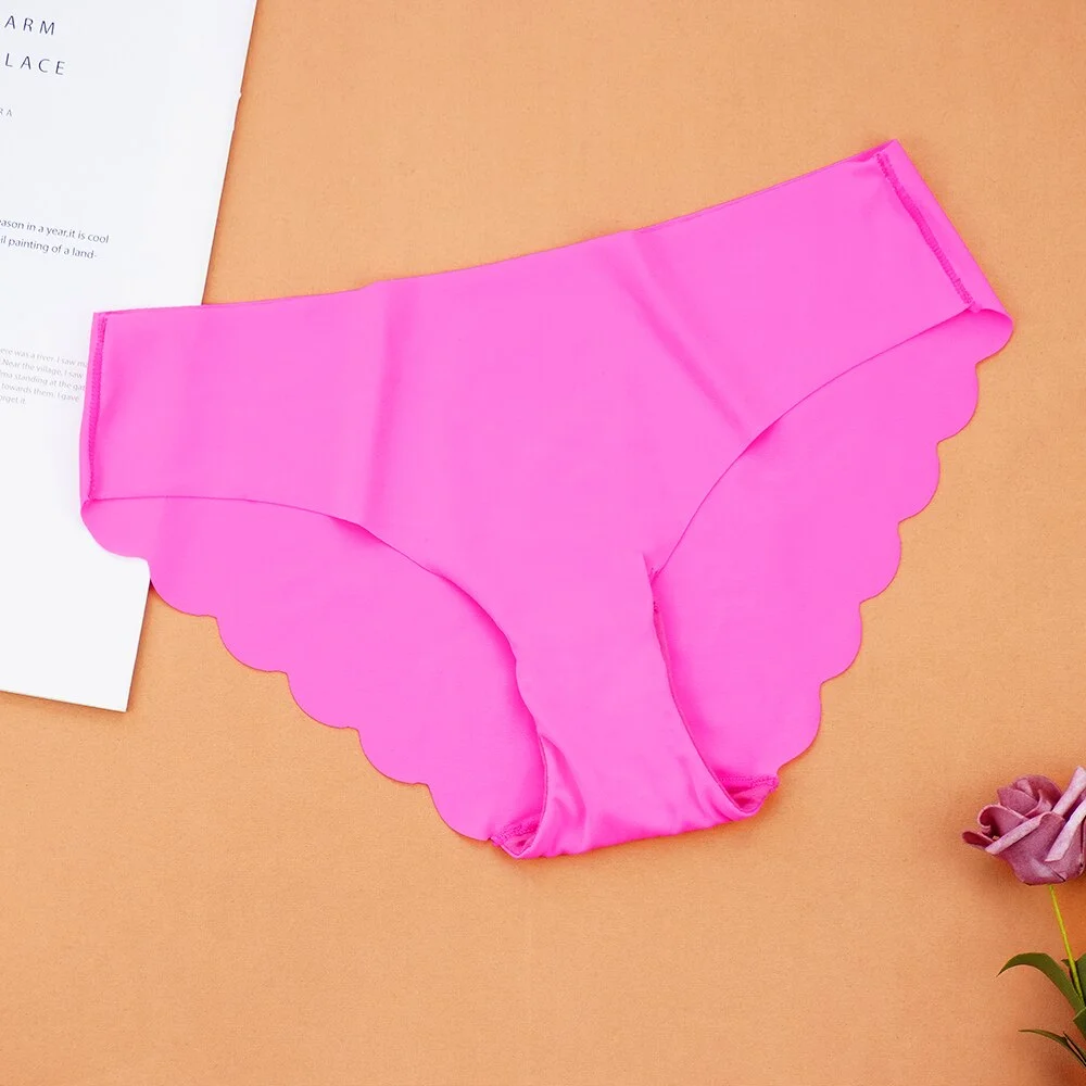 Billionm Women Seamless Silky Underwear Sexy Panties Knickers S-2XL Mid-waist Underpants Ladies Nylon Briefs Six Colors Dropshipping