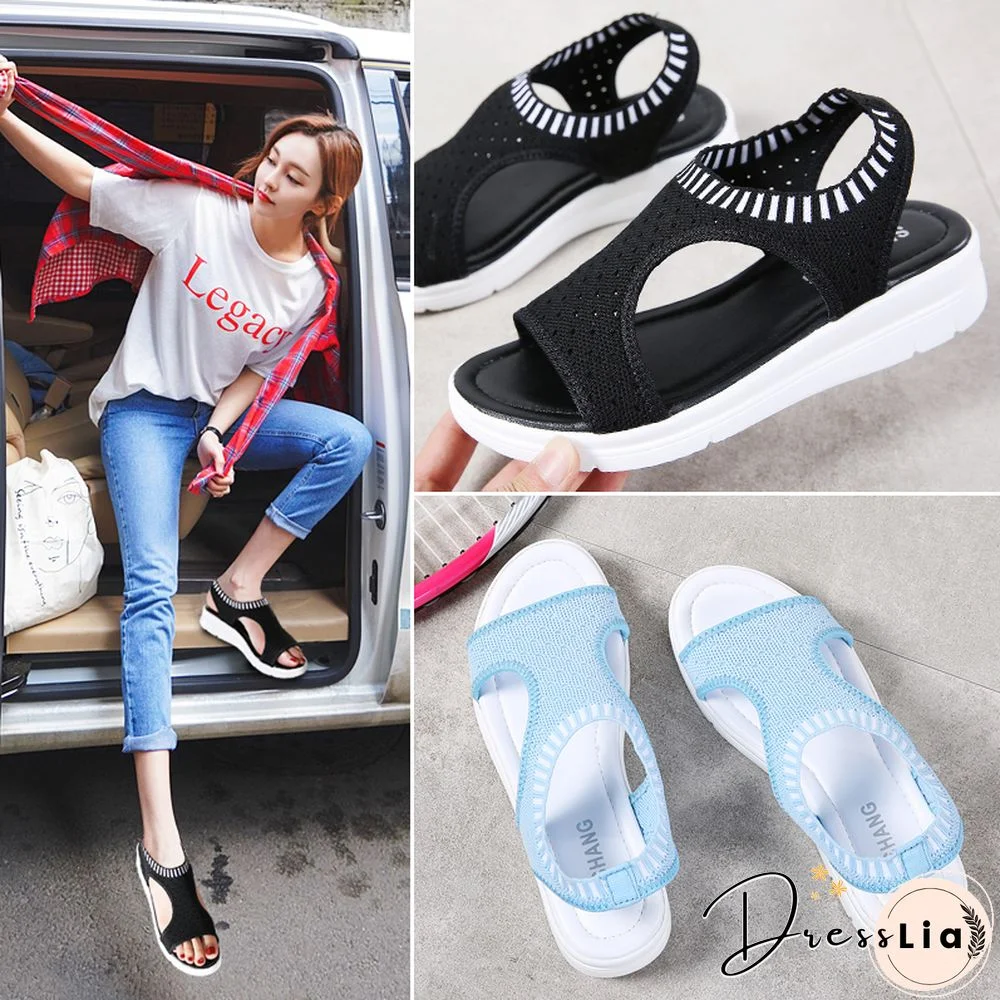 Women Sandals New Female Shoes Woman Summer Wedge Comfortable Sandals Ladies Slip-on Flat Sandals Women Sandalias