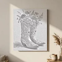 Boots and Blooms - Dot Painting