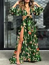 Backless Split-Side Maxi Dresses